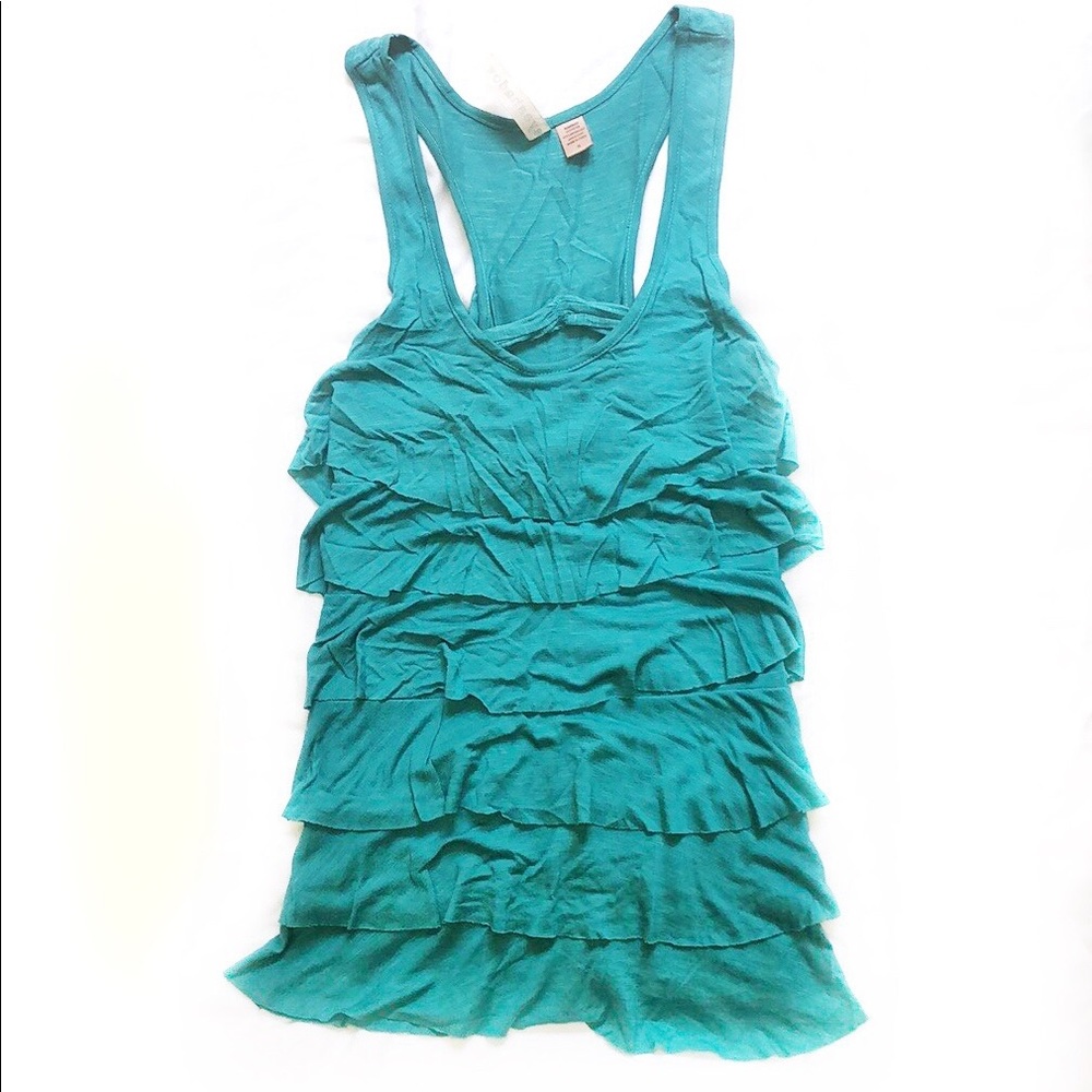 Eyeshadow Layered Ruffled Racerback Tank